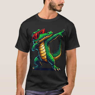 Dabbing Crocodile With Sunglasses Alligator Animal T-Shirt
