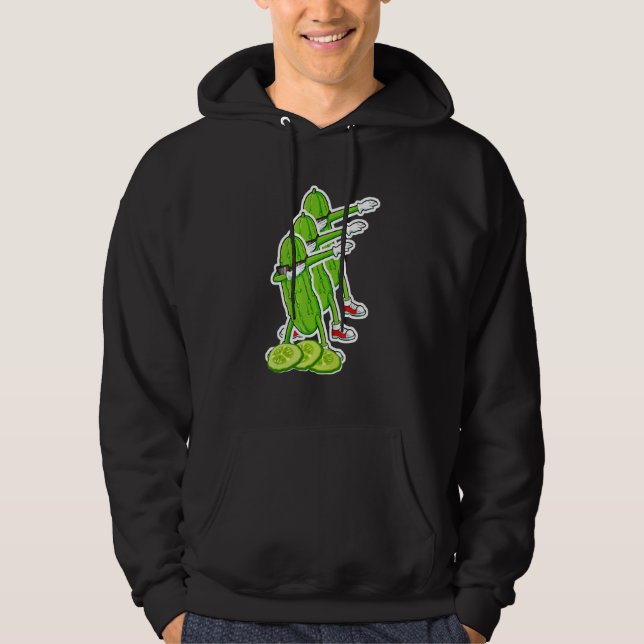 Dabbing Cucumber Pickle Dancing Wearing Sunglasses Hoodie (Front)