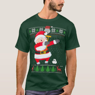 Dabbing Curling Santa Ugly Christmas Funny Xmas T-Shirt