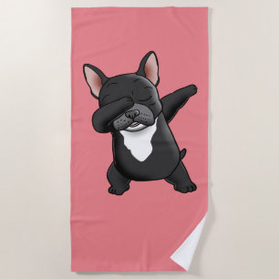 Dabbing Cute French Bulldog       Beach Towel