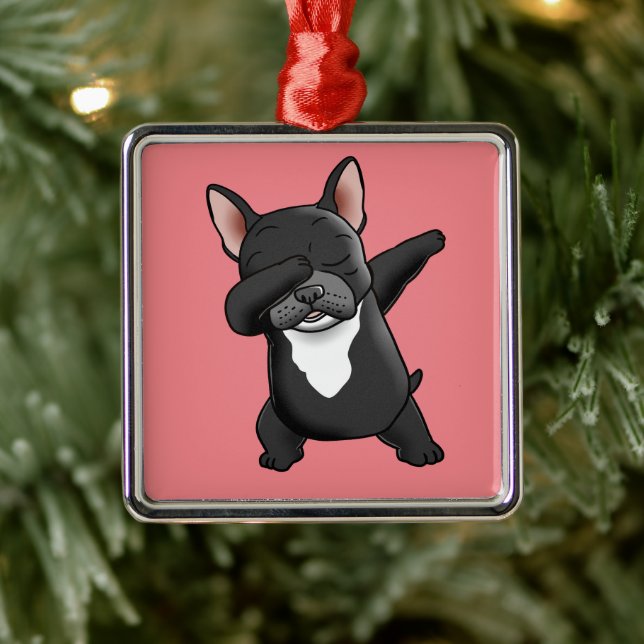 Dabbing Cute French Bulldog      Metal Tree Decoration (Tree)