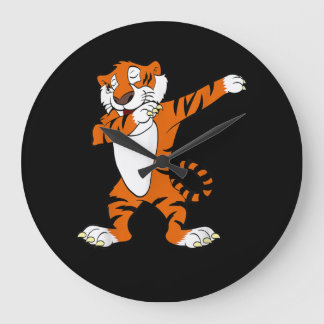 Dabbing Cute Tiger Animal Party Large Clock