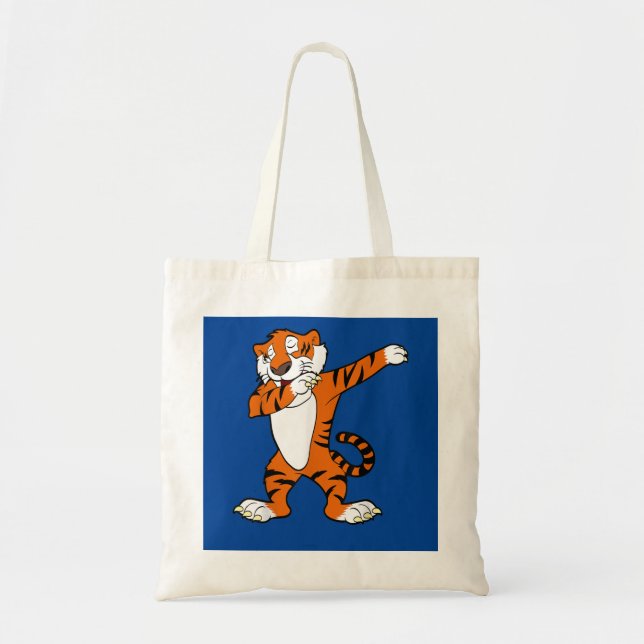 Dabbing Cute Tiger Animal Party Tote Bag (Front)