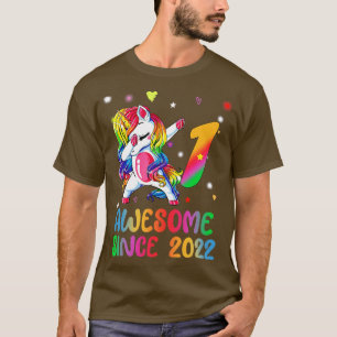 Dabbing Cute Unicorn 1 Year Of Being Awesome 1st B T-Shirt