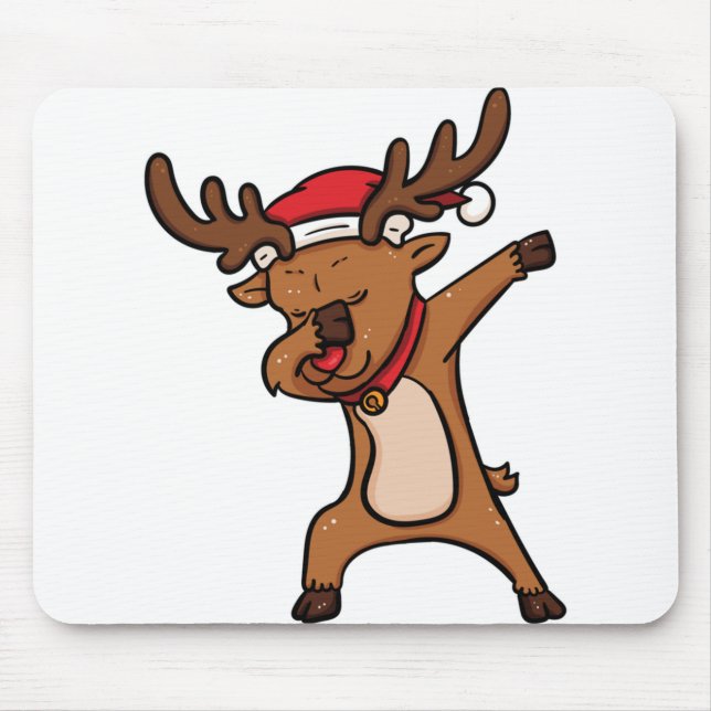 Dabbing dab reindeer deer rudolph christmas santa mouse mat (Front)