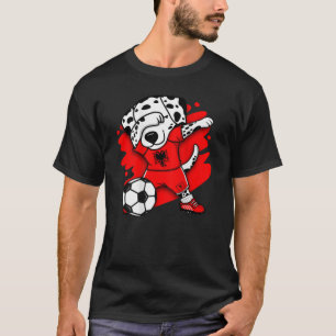 Dabbing Dalmatian Albania Soccer Fans Jersey Footb T-Shirt