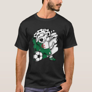 Dabbing Dalmatian Algeria Soccer Fans Jersey Footb T-Shirt