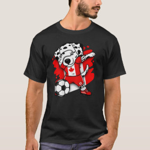 Dabbing Dalmatian Canada Soccer Fans Jersey Footba T-Shirt