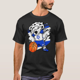 Dabbing Dalmatian Dog Israel Basketball  Jersey Bb T-Shirt