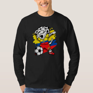 Dabbing Dalmatian Ecuador Soccer Fans Jersey Footb T-Shirt