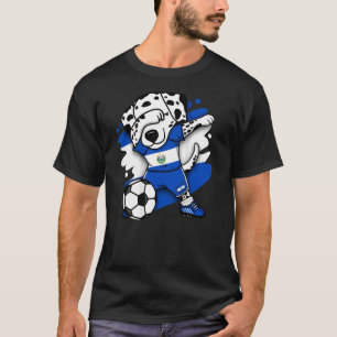 Dabbing Dalmatian El Salvador Soccer Fans Jersey F T-Shirt