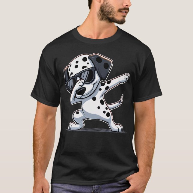 Dabbing Dalmatian Funny Dalmation Dog Dab Dance T-Shirt (Front)