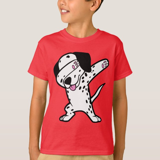Dabbing Dalmatian Funny Dalmation Dog Dab Dance T-Shirt (Front)