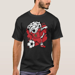 Dabbing Dalmatian Morocco Soccer Fans Jersey Footb T-Shirt