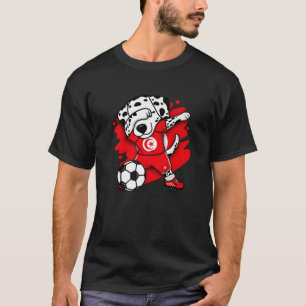 Dabbing Dalmatian Tunisia Soccer Fans Jersey Footb T-Shirt