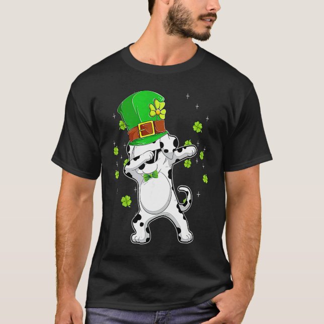 Dabbing Dalmation St Patricks Day Men Women Boys G T-Shirt (Front)