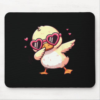 Dabbing Dance Duck Heart Sungles  Mouse Mat