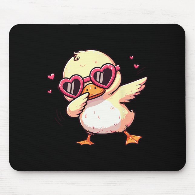 Dabbing Dance Duck Heart Sungles  Mouse Mat (Front)