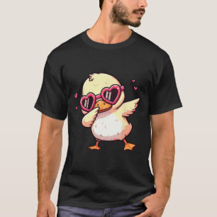 Dabbing Dance Duck Heart Sungles  T-Shirt