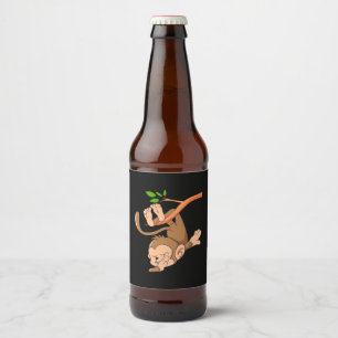 Dabbing Dance Monkey Beer Bottle Label