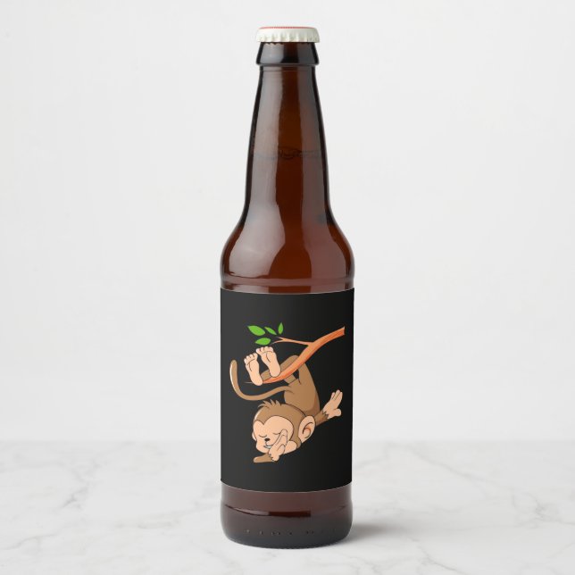 Dabbing Dance Monkey Beer Bottle Label (Front)
