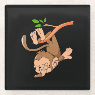 Dabbing Dance Monkey Glass Coaster
