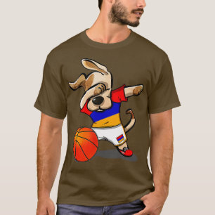 Dabbing Dog Armenia Basketball Armenian Flag Sport T-Shirt