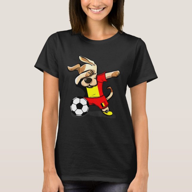 Dabbing Dog Belgium Soccer Jersey Belgian Football T-Shirt (Front)