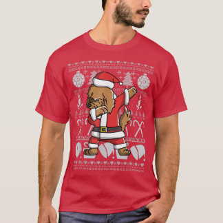 Dabbing Dog Christmas Fairy Lights Funny Xmas  T-Shirt