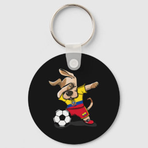 Dabbing Dog Ecuador Soccer Fans Jersey Ecuadorian Key Ring