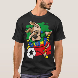 Dabbing Dog Ethiopia Soccer Fans Jersey Ethiopian T-Shirt