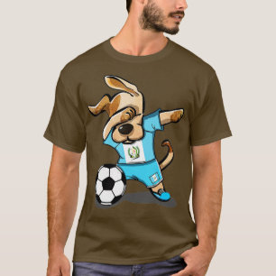 Dabbing Dog Guatemala Soccer Guatemalan Flag Footb T-Shirt