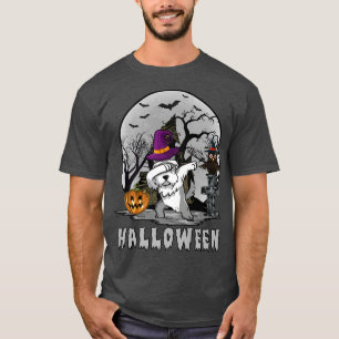 Dabbing Dog Halloween Miniature Schnauzer Dog Dab T-Shirt