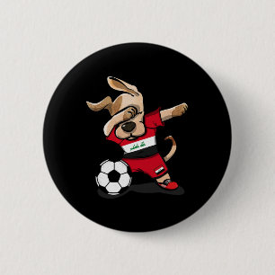 Dabbing Dog Iraq Soccer Fans Jersey Iraqi Football 6 Cm Round Badge