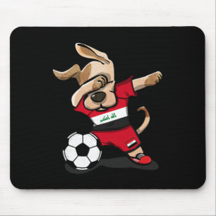 Dabbing Dog Iraq Soccer Fans Jersey Iraqi Football Mouse Mat