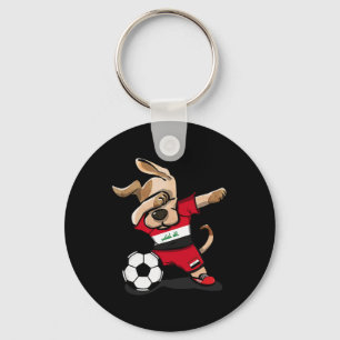 Dabbing Dog Iraq Soccer Fans Jersey Iraqi Footll L Key Ring