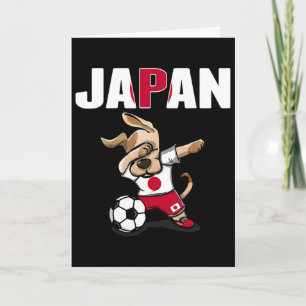 Dabbing Dog Japan Soccer Fans Jersey Japanese Flag Card