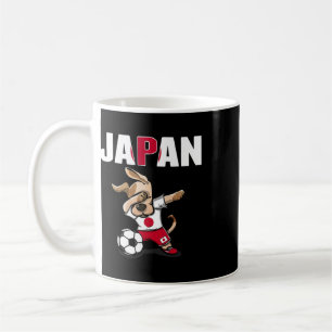 Dabbing Dog Japan Soccer Fans Jersey Japanese Flag Coffee Mug