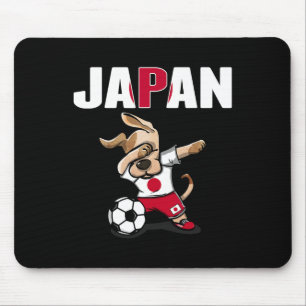 Dabbing Dog Japan Soccer Fans Jersey Japanese Flag Mouse Mat