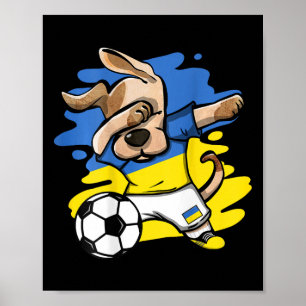 Dabbing Dog Ukraine Soccer Fans Jersey Ukrainian F Poster