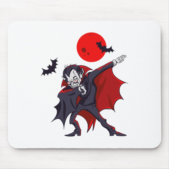 Dabbing Dracula Vampire Halloween Count Dabula Gif Mouse Mat (Front)