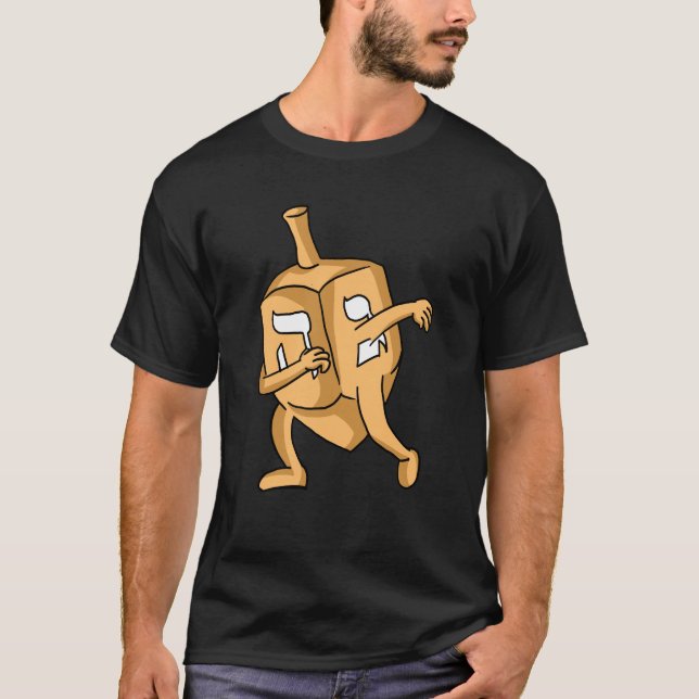 Dabbing Dreidel Funny Hanukkah Jewish Holiday Jew T-Shirt (Front)