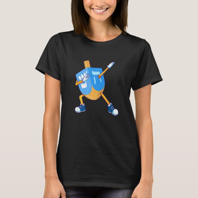 Dabbing Dreidel Hanukkah Dancing Chanukah Kids Gir T-Shirt (Front)