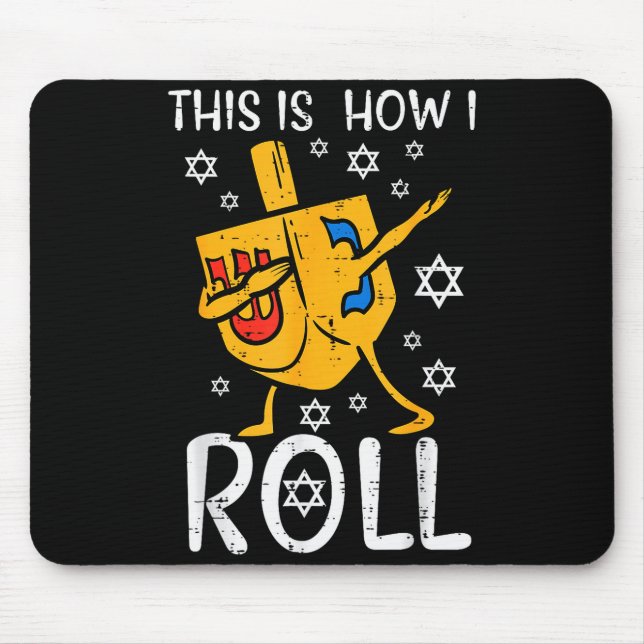 Dabbing Dreidel Ugly Hanukkah Funny Chanukah Men W Mouse Mat (Front)