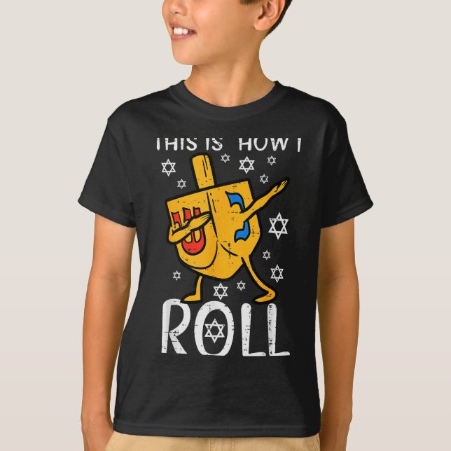 Dabbing Dreidel Ugly Hanukkah Funny Chanukah Men W T-Shirt (Front)