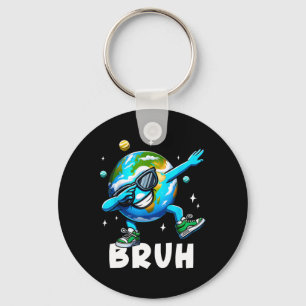 Dabbing Earth Day 2025 Bruh Funny Meme Saying Kids Key Ring