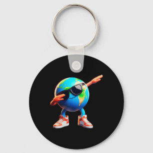 Dabbing Earth Funny Earth Day 2024 Boys Girls Kids Key Ring