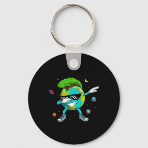 Dabbing Earth Recycling Conversation Space Science Key Ring