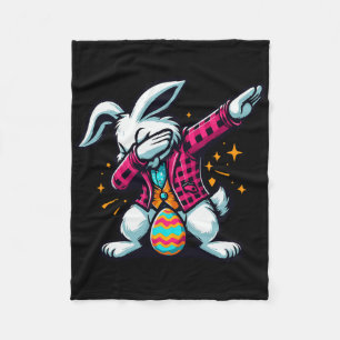 Dabbing Easter Bunny  Fleece Blanket