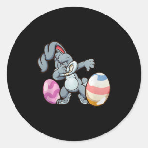 Dabbing Easter Bunny Premium Tri-blend Classic Round Sticker